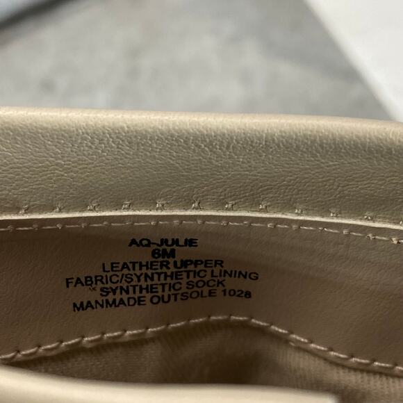 AQUA Women's Bone Leather Julie Square-Toe Block-Heel Booties SZ 6 - Picture 7 of 7